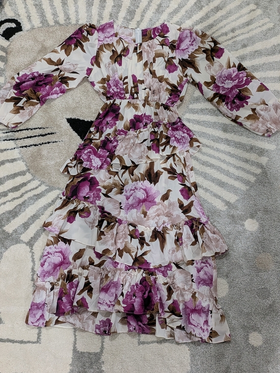 Dresses & Skirts - ​Romantic Purple Floral Tiered Maxi Dress  - Size Small